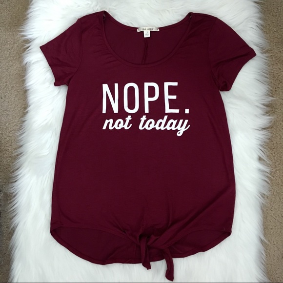 Francesca’s Burgundy Top Size Small - Nope Not Today - Picture 1 of 5